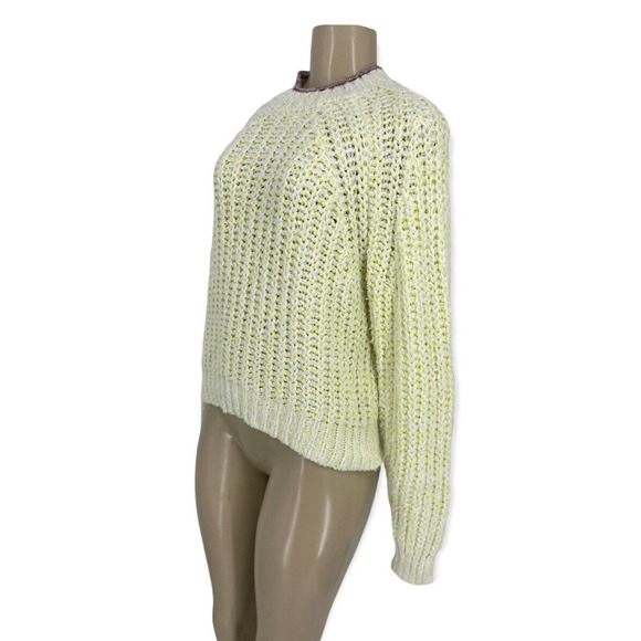 Aritzia Wilfred Medium Women Confetti Pullover Cropped Sweater Chunky Knit 15-1 - Picture 3 of 11